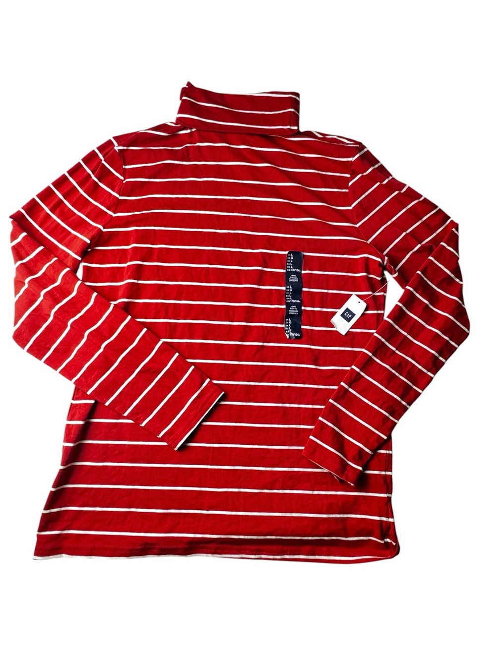 GAP Factory Red & White Striped Turtleneck Sweater